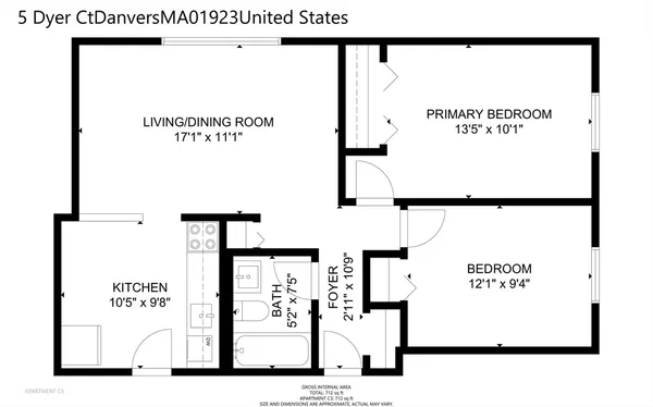 $2,250 | 9 Dyer Court, Unit A5, Danvers, MA 01923