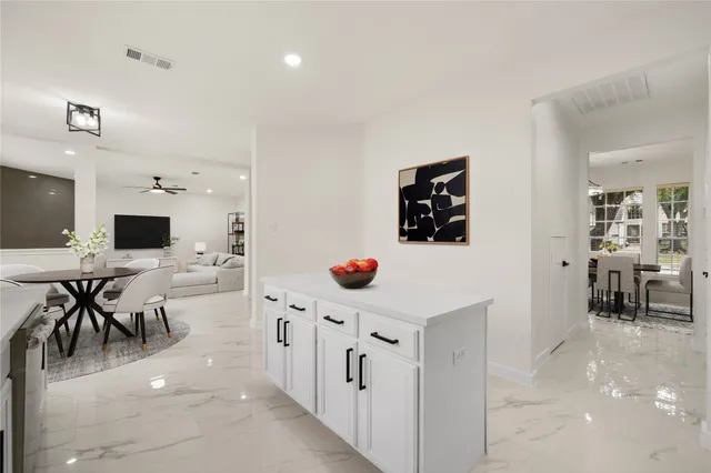 a living room with furniture