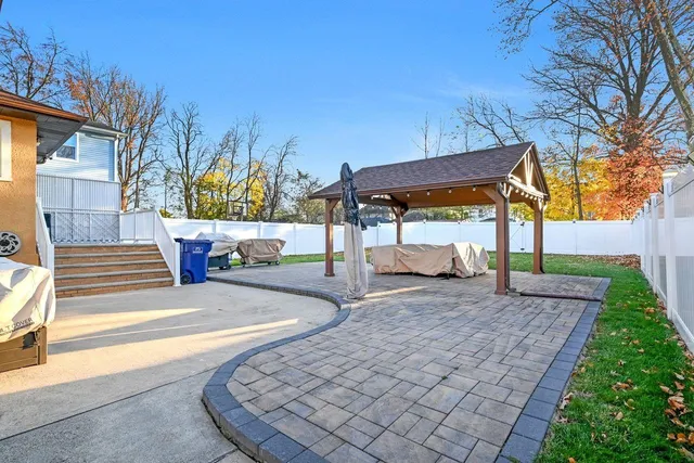 a view of a house with a patio