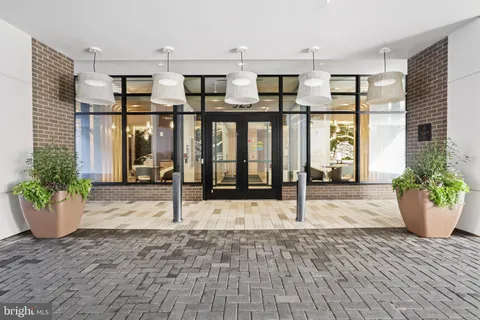 a view of a porch with seating space