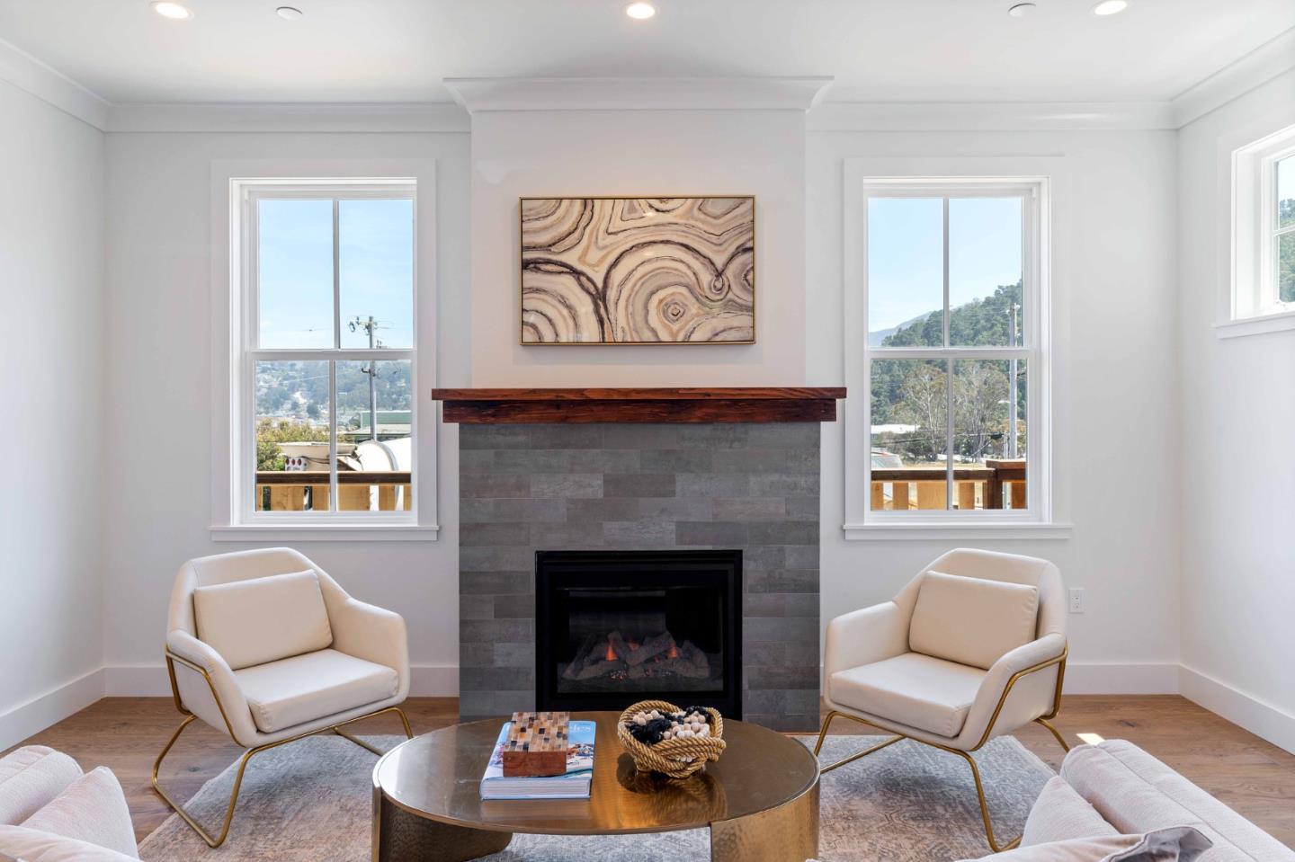 277 Kent Road Pacifica, CA 94044 - Photo 19 of 88 a living room with furniture and a fireplace