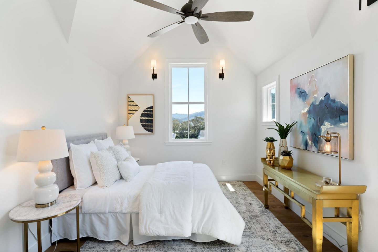 277 Kent Road Pacifica, CA 94044 - Photo 56 of 88 a bedroom with a bed and a painting on the wall