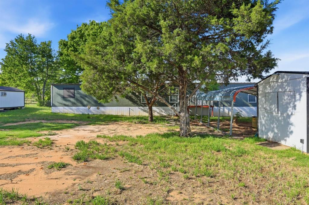 316 Summit Drive Springtown, TX 76082 - Photo 4 of 39 The property features a spacious yard with a large tree and a covered walkway leading to an outbuilding