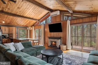116 Palmer Road Basye, VA 22810 - Photo 1 of 28 Warm hardwood floors and ceiling