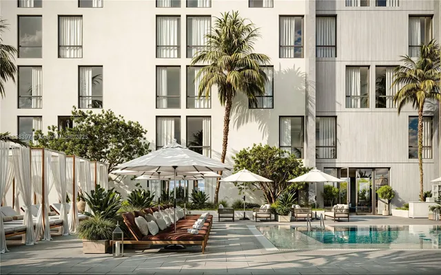 a front view of a building with street view