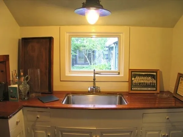 a view of a kitchen counter top space