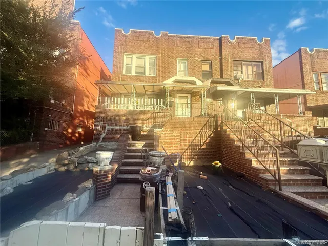 a view of a balcony with chairs