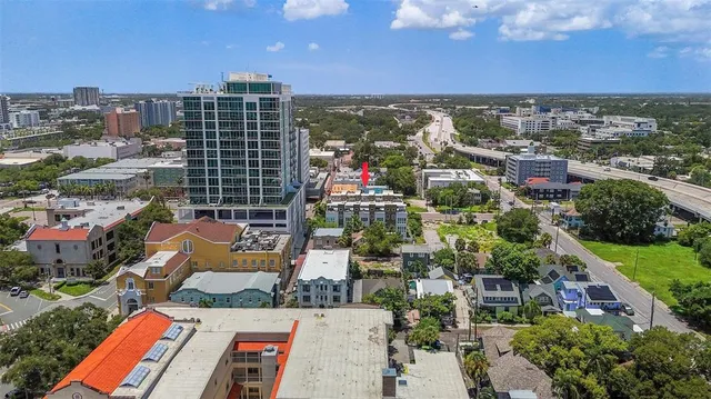 an aerial view of multiple house