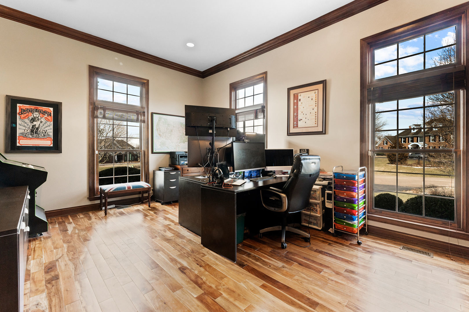 5-n098 Maple Court St. Charles, IL 60175 - Photo 17 of 34 a view of a workspace with furniture and a window