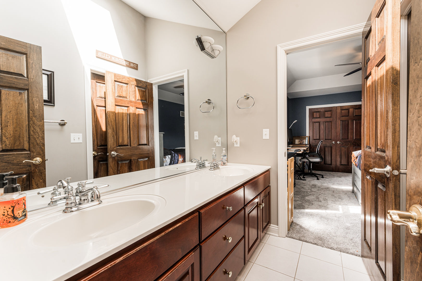 5-n098 Maple Court St. Charles, IL 60175 - Photo 22 of 34 a bathroom with a sink double vanity granite tub shower and a mirror