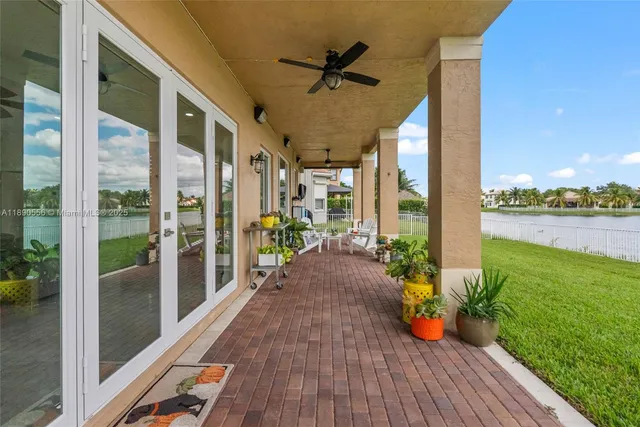 a view of a lake from a living room
