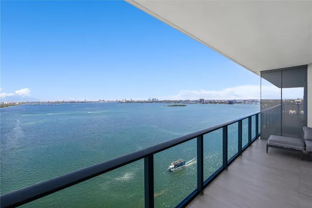 a view of ocean from a balcony