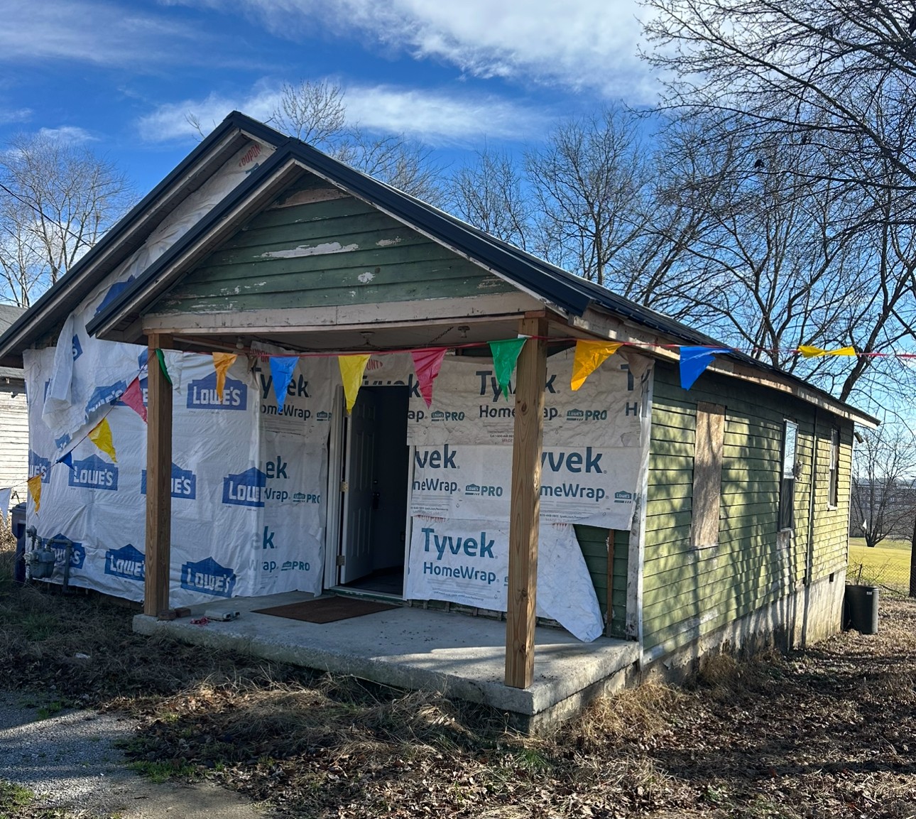 a front view of a house