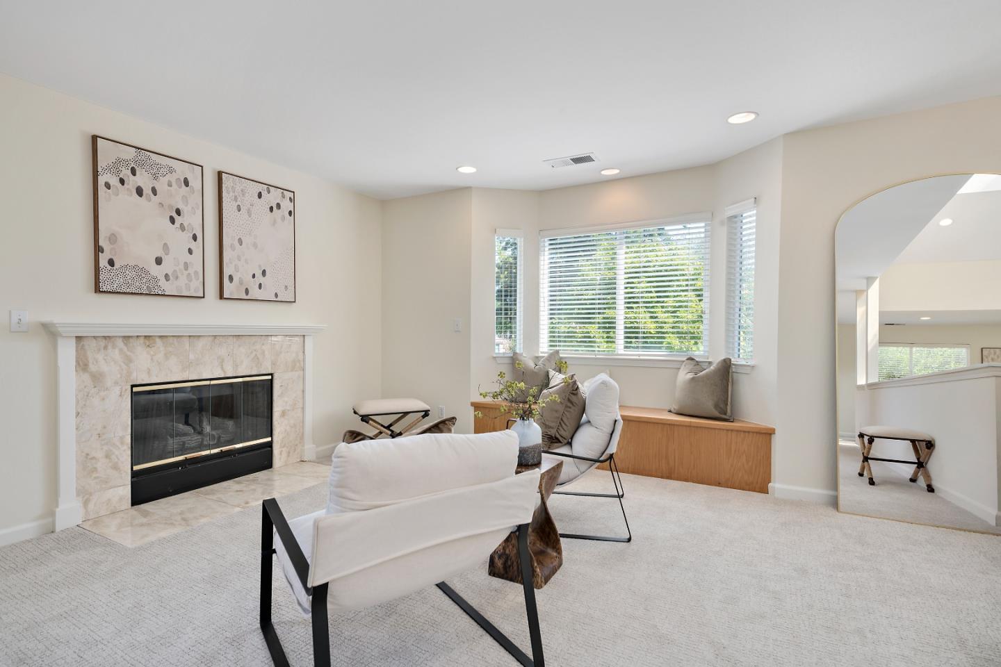 1629 Cherry Avenue San Jose, CA 95125 - Photo 34 of 61 a living room with furniture and a fireplace