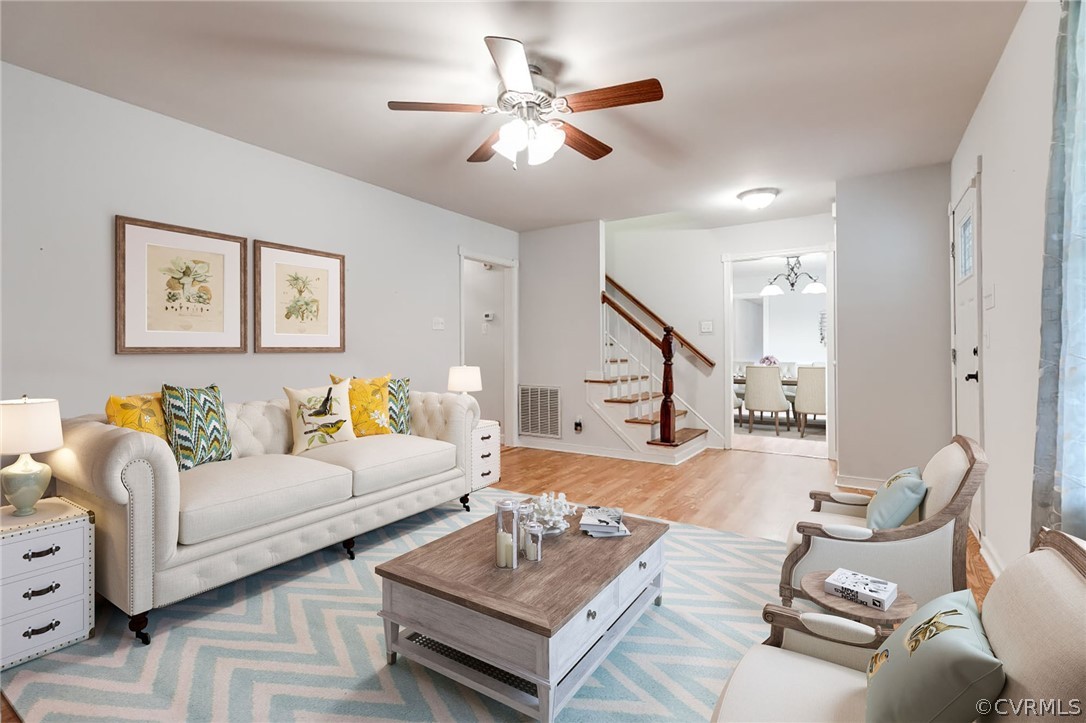 Additional view of first level living room.  Large