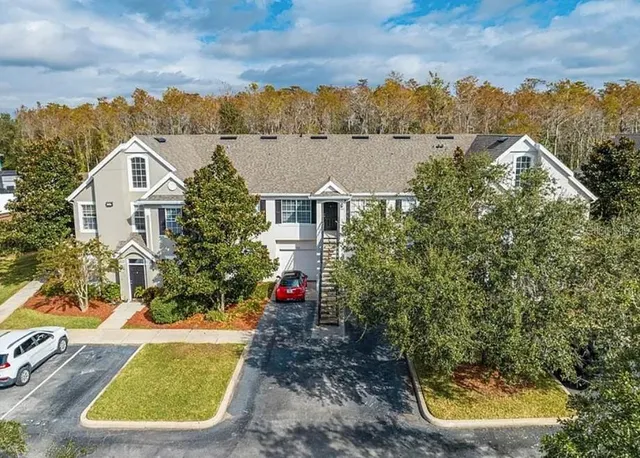 an aerial view of a house