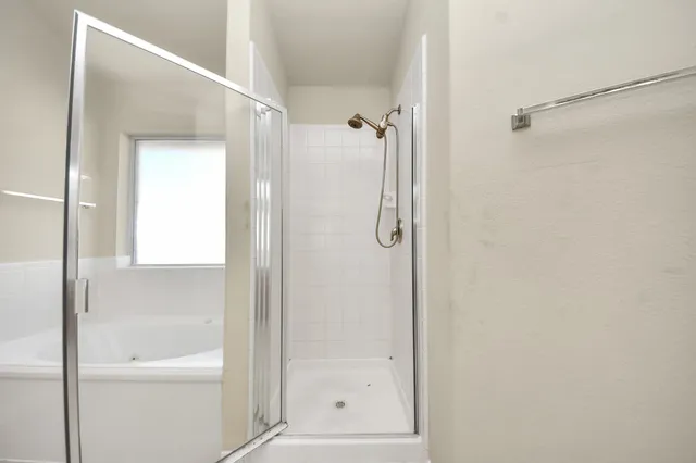 a bathroom with a shower