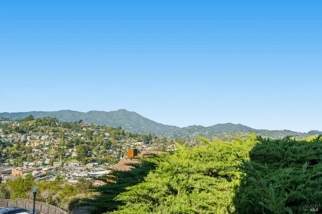 a view of city and mountain