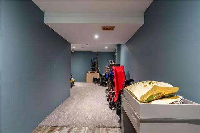 a storage room with two washing machine