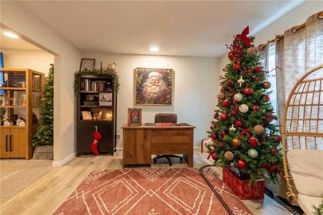 a bed room with a bed and a bookshelf