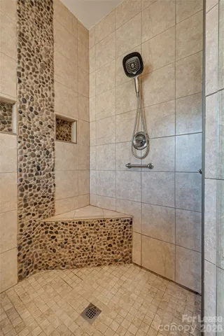 a bathroom with a shower