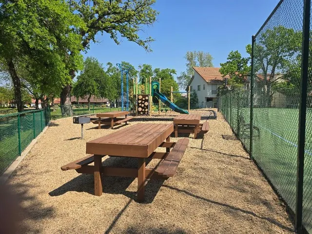 a view of yard with green space