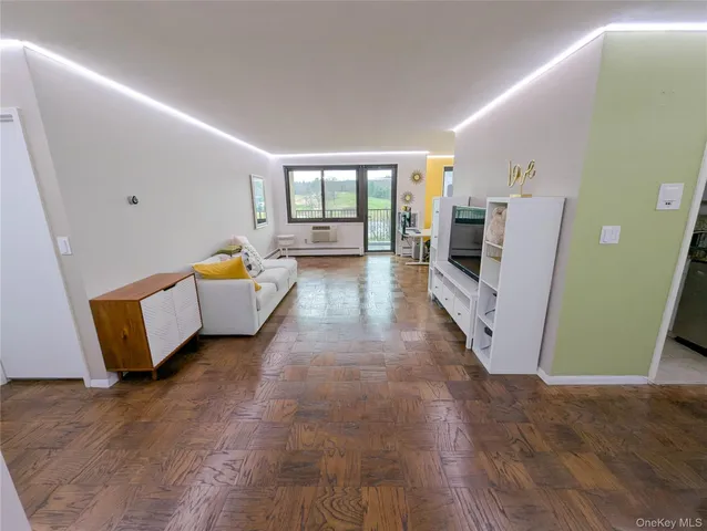 a view of a living room and a couch