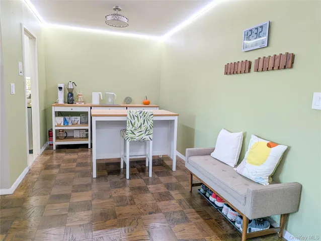 a room with furniture and a table