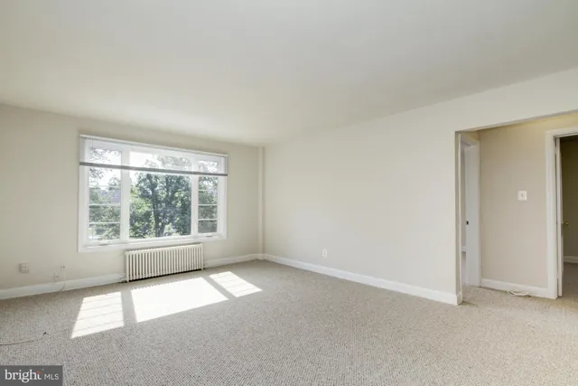 an empty room with a window