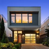 a view of porch with a refrigerator