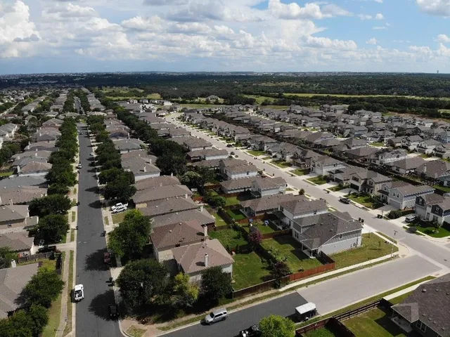 an aerial view of multiple house