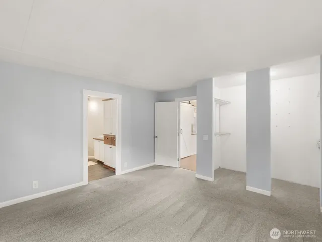 a view of a room with an empty space