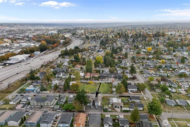 an aerial view of a city