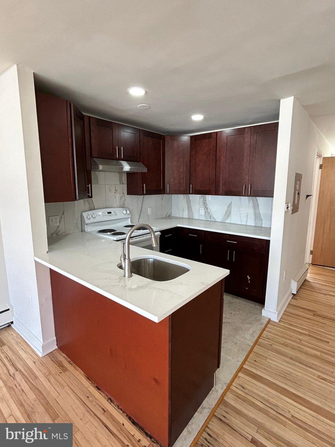 Modern kitchen with sleek finishes.