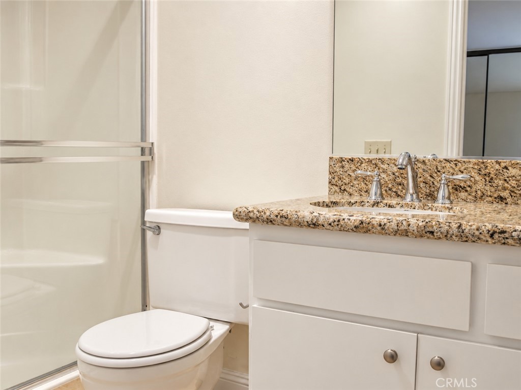 Primary bath has stall shower