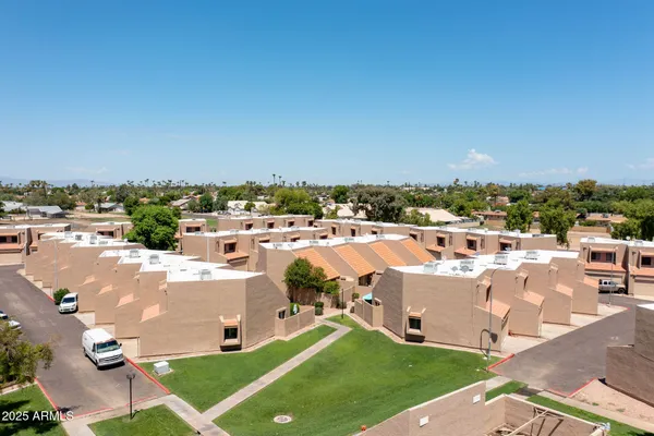 an aerial view of a city