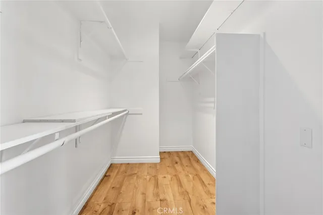 a view of small space with racks on the wall