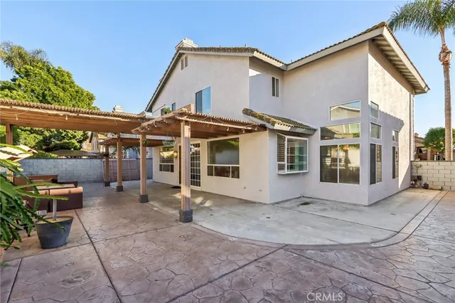a view of a house with a patio