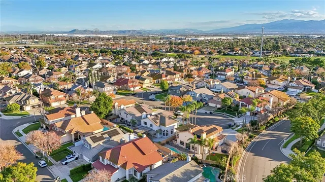 an aerial view of residential building with parking space