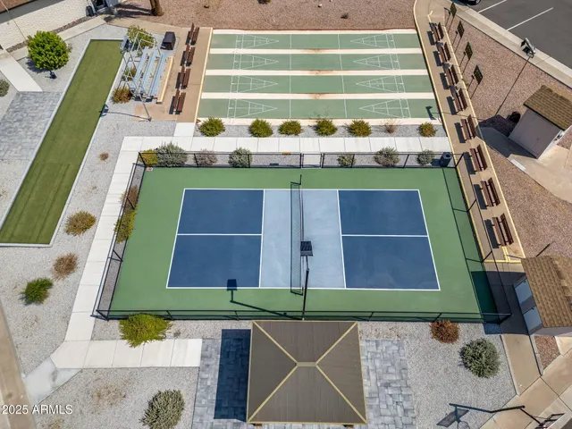 an aerial view of a city