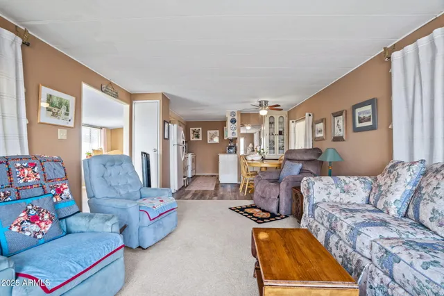 a living room with furniture and a couch