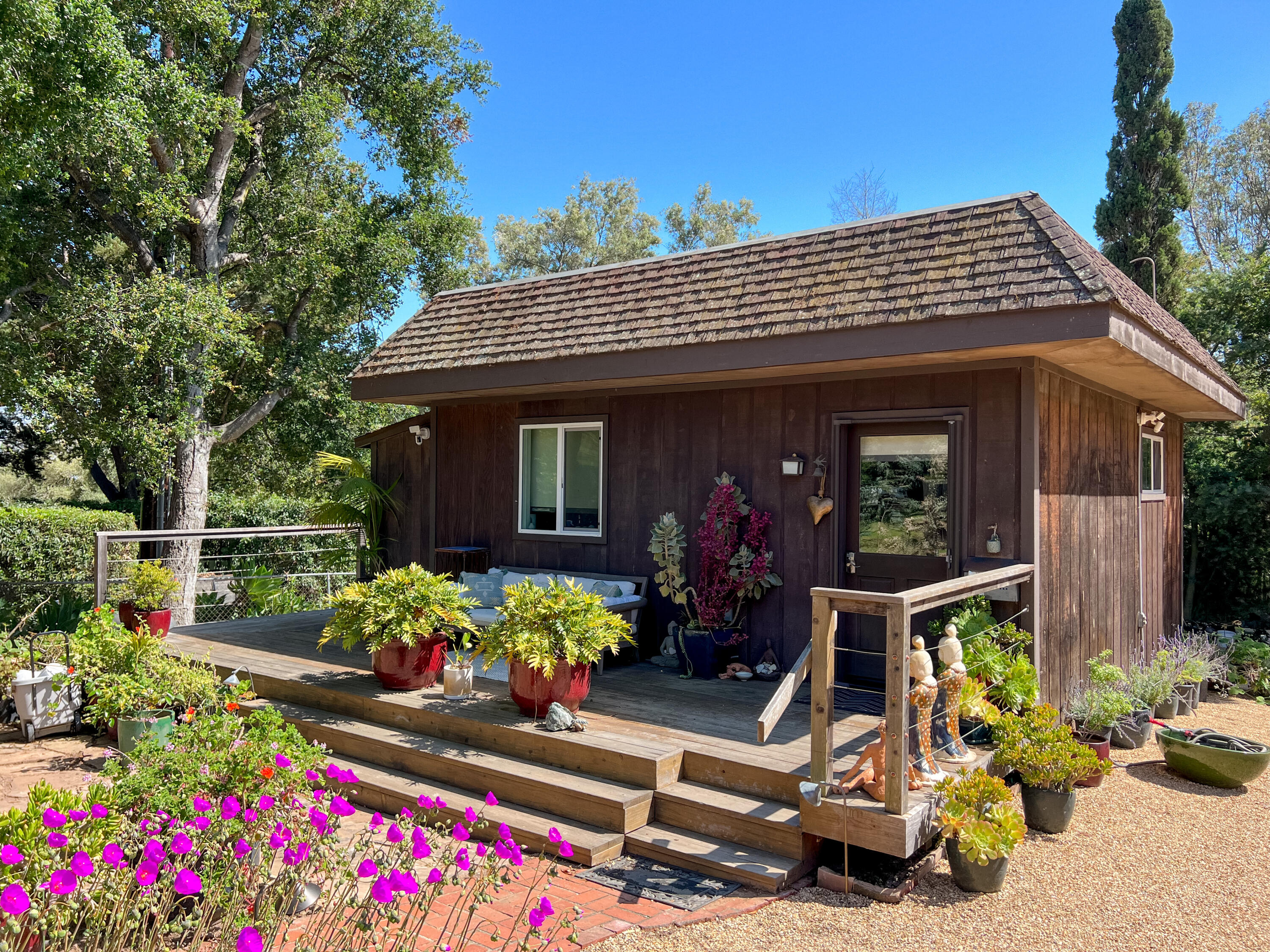 756 Hot Springs Road Montecito, CA 93108 - Photo 21 of 32 a front view of house with an outdoor seating