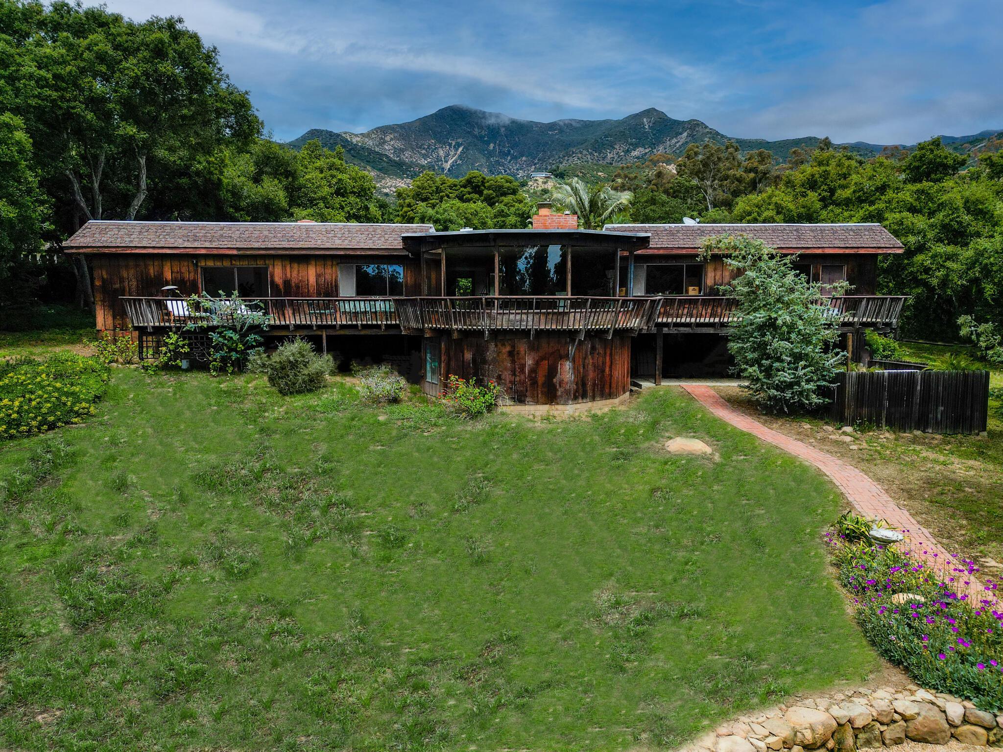 756 Hot Springs Road Montecito, CA 93108 - Photo 29 of 32 a view of house with garden space and a large pool