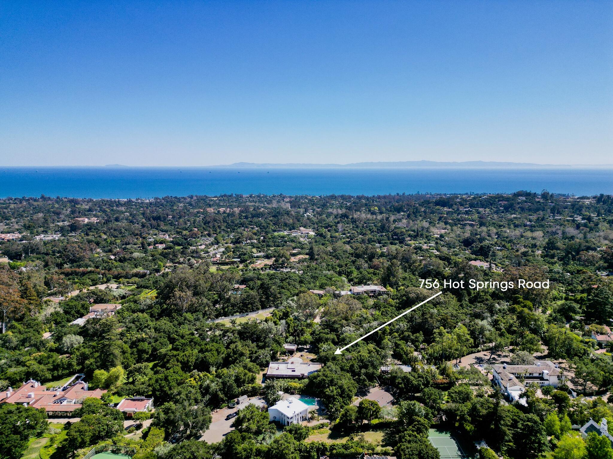 756 Hot Springs Road Montecito, CA 93108 - Photo 9 of 32 an aerial view of residential houses with city view