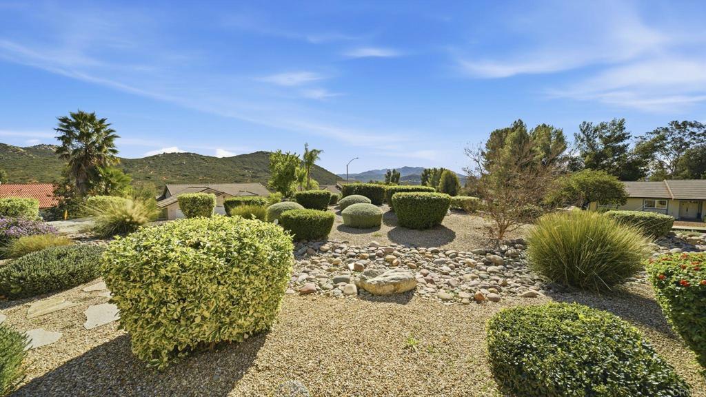 24586 Rutherford Road Ramona, CA 92065 - Photo 32 of 33 a view of a terrace with a garden and mountain view