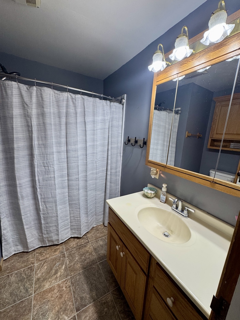 216 South Main Street Sheffield, IL 61361 - Photo 17 of 28 a bathroom with a sink and a mirror