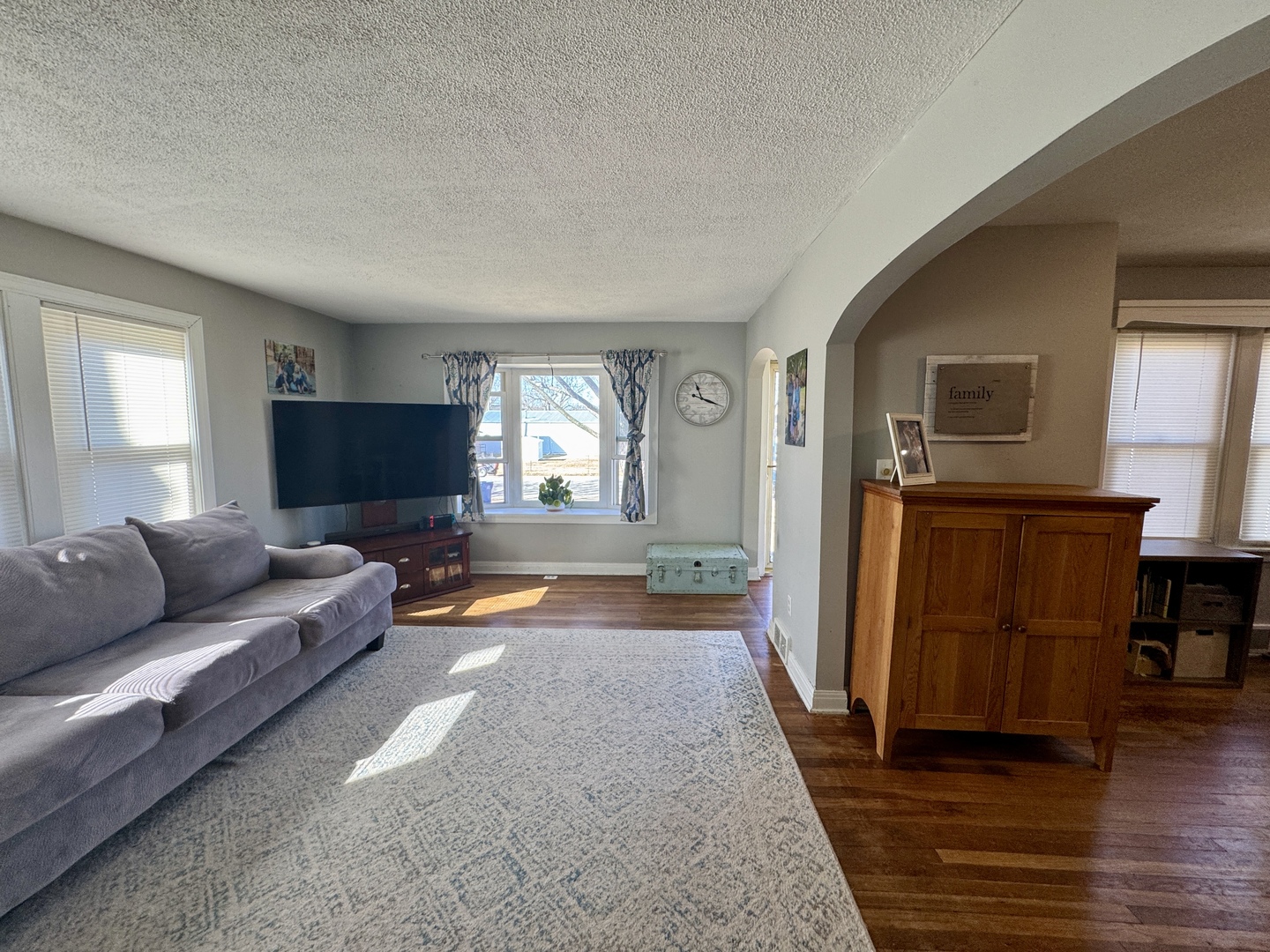216 South Main Street Sheffield, IL 61361 - Photo 6 of 28 a living room with furniture and a flat screen tv