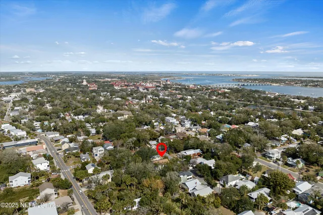 an aerial view of a house