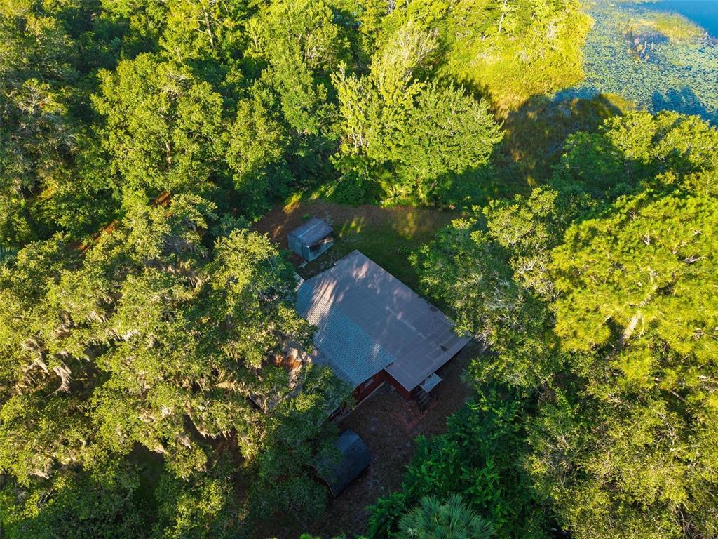 54544 Buckhorn Road Astor, FL 32102 - Photo 28 of 36 an aerial view of a house with a yard and garden