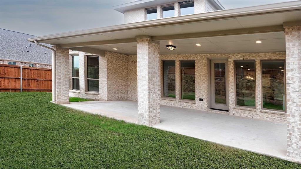 4237 Capstone Road Midlothian, TX 76065 - Photo 22 of 25 Covered concrete patio with recessed lighting and a ceiling-mounted fixture